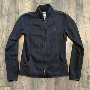 The north face zip up fleece sweater medium black